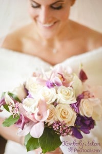Bride with bouquet flowers