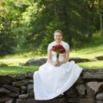 The bride Tara on the grounds of the Deer Mountain Inn in Tannersville NY